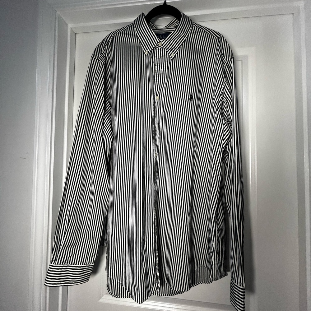 Ralph Lauren Black and White‎ Striped Button Down Shirt